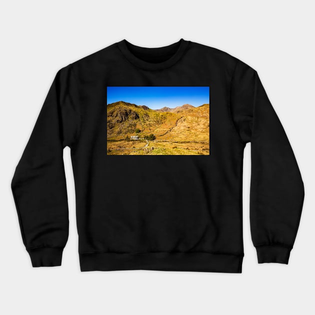 Snowdon summit from the viewpoint on A498 Crewneck Sweatshirt by dasantillo